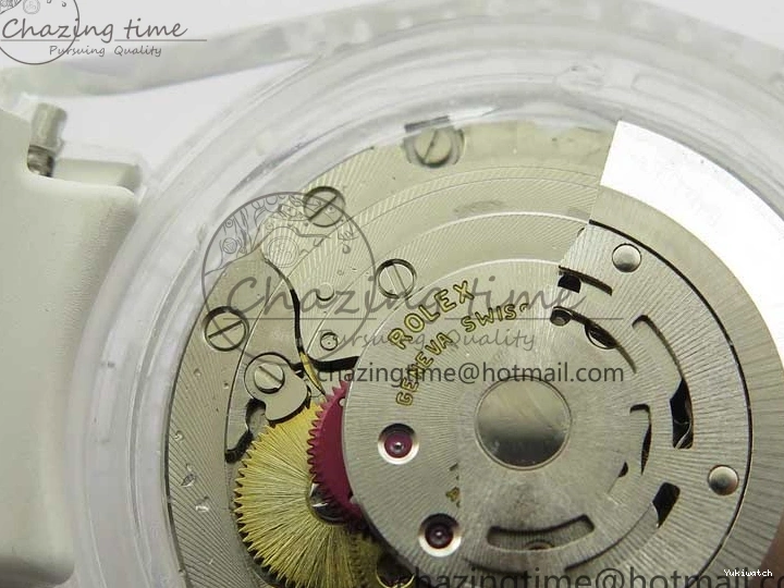 Dial Strap White Green Submariner on VR3135 3AF Transparent Best Phantomlab Edition Rubber 0217